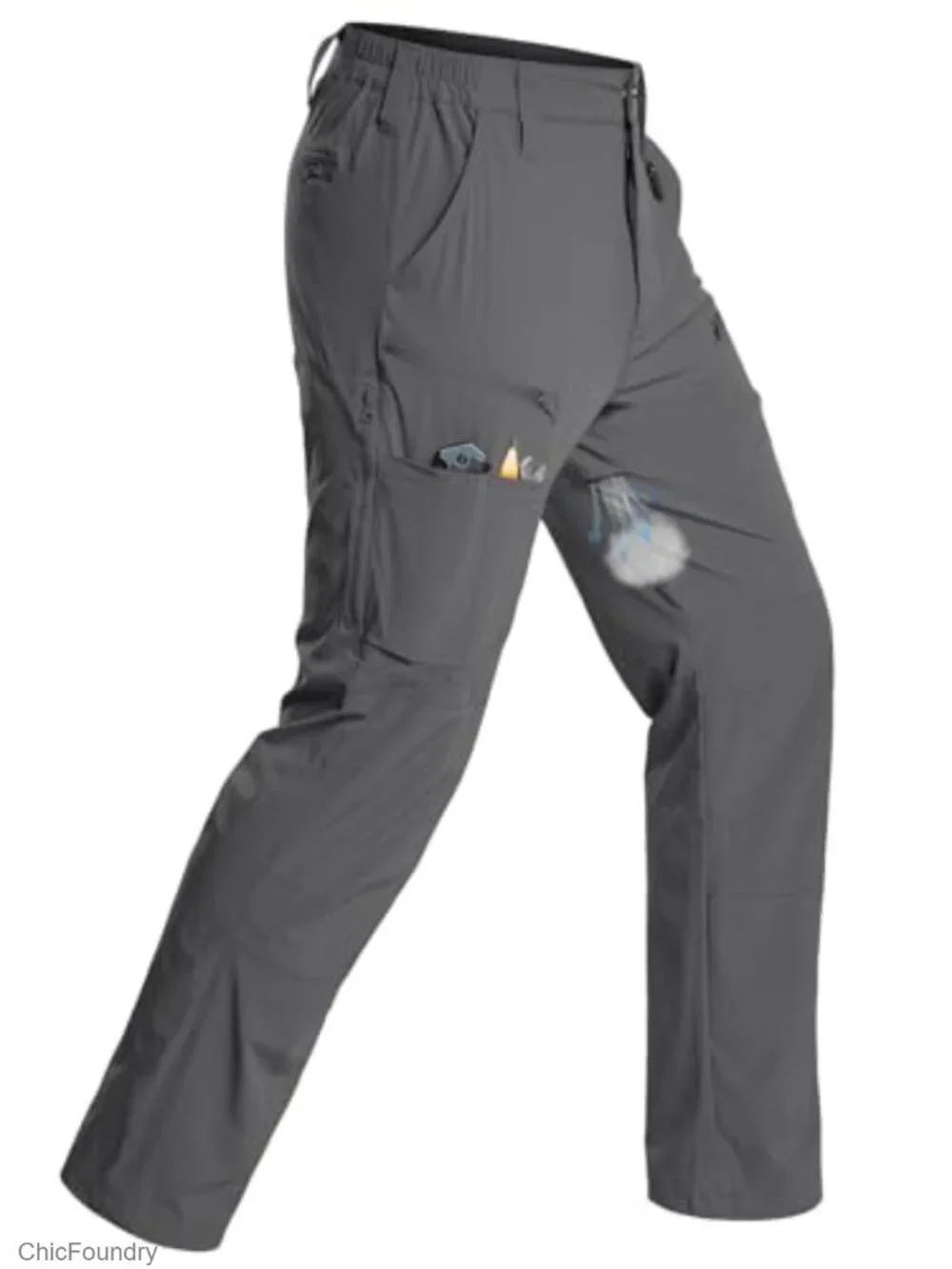 Men's Quick Dry Hiking Cargo Pants Water-Resistant Flex Lightweight Nylon